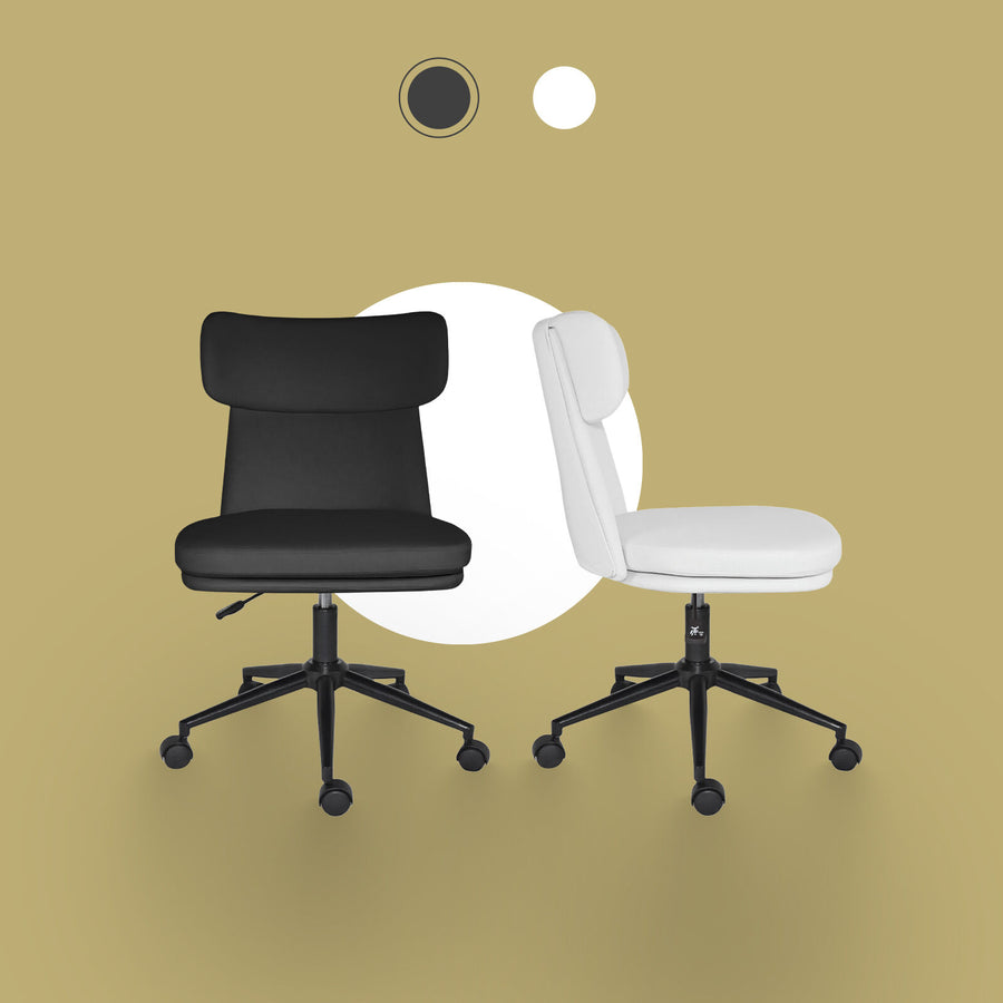 Office Desk Chair - PU Leather STRATA - BLACK