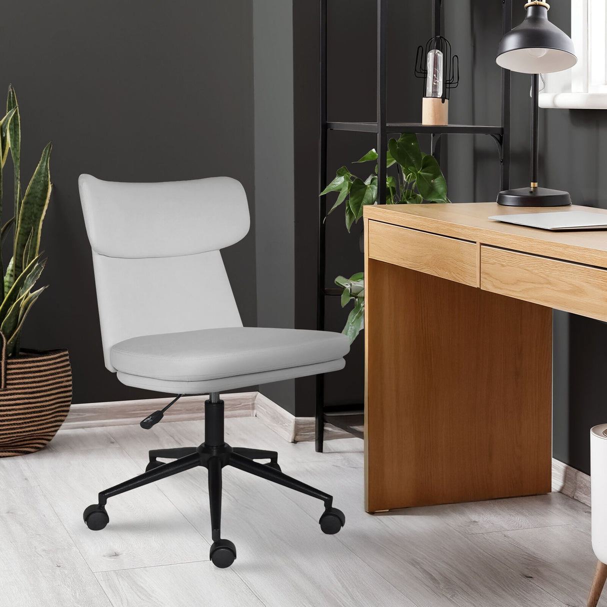 Office Desk Chair - PU Leather STRATA - WHITE