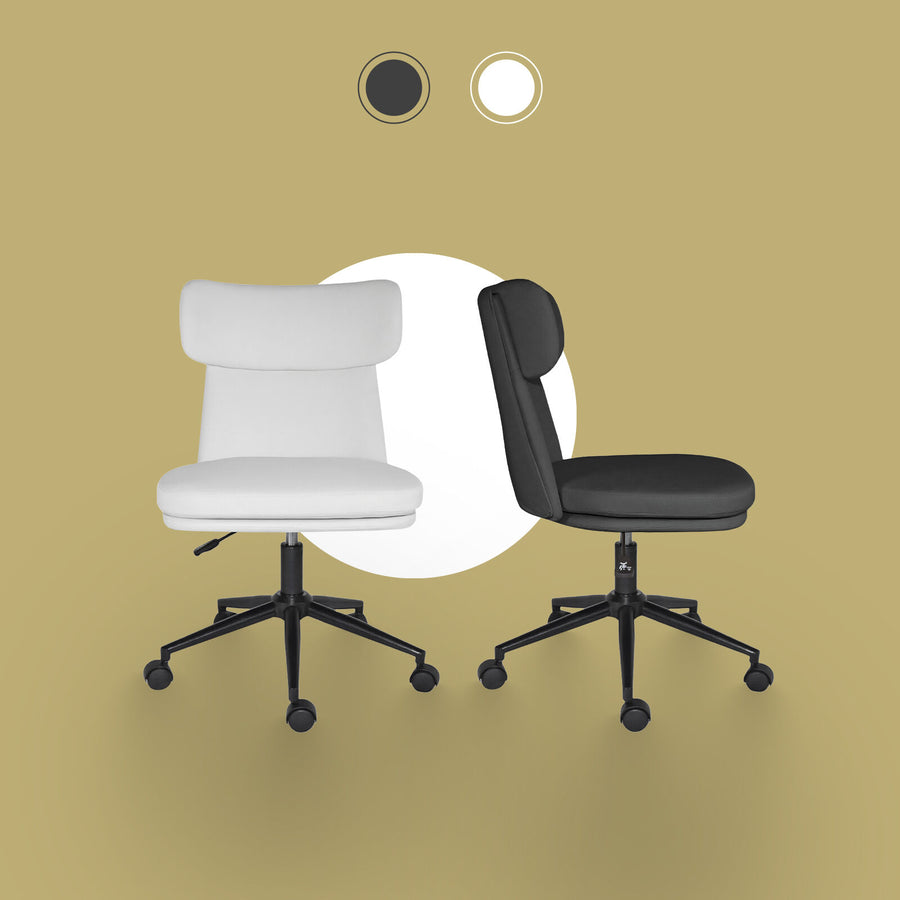 Office Desk Chair - PU Leather STRATA - WHITE