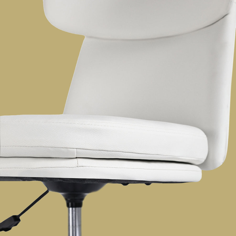 Office Desk Chair - PU Leather STRATA - WHITE