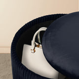 2X Side Table Storage Ottoman - Velvet MIRA BLACK - Extra Image