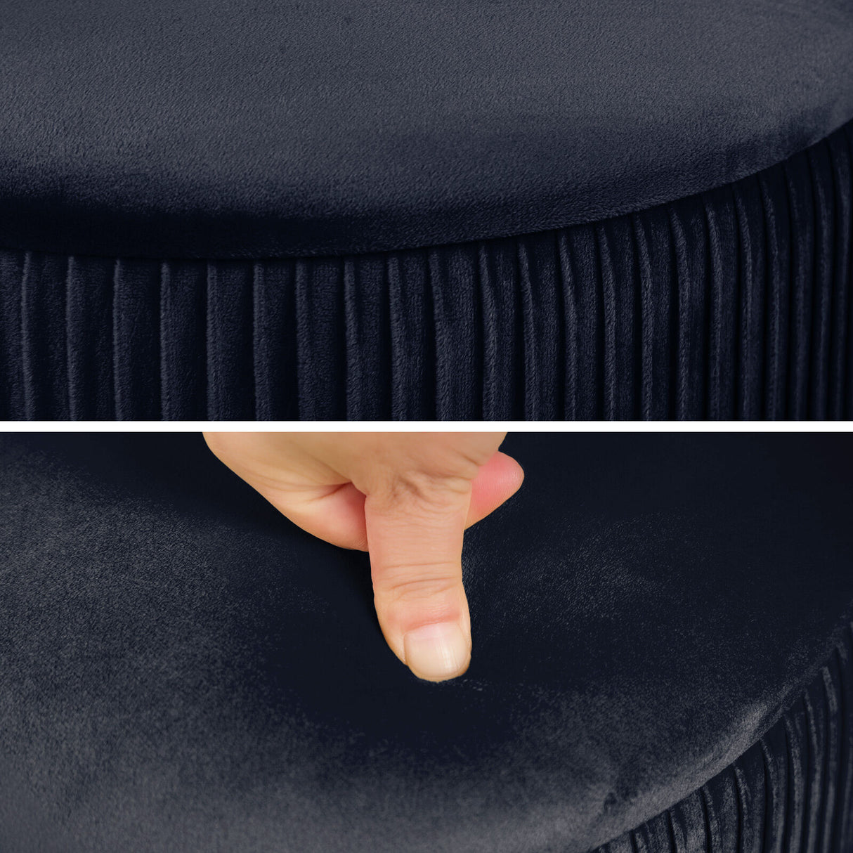 2X Side Table Storage Ottoman - Velvet MIRA BLACK