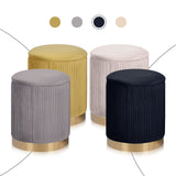 2X Side Table Storage Ottoman - Velvet MIRA BLACK
