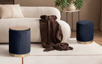 2X Side Table Storage Ottoman - Velvet MIRA BLACK