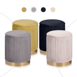 2X Side Table Storage Ottoman - Velvet MIRA GREY - Top-Down View
