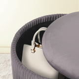 2X Side Table Storage Ottoman - Velvet MIRA GREY - Extra Image