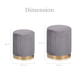 2X Side Table Storage Ottoman - Velvet MIRA GREY - Extra Image