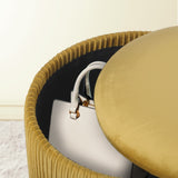 2X Side Table Storage Ottoman - Velvet MIRA MUSTARD