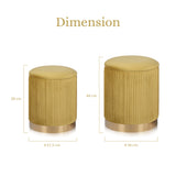 2X Side Table Storage Ottoman - Velvet MIRA MUSTARD