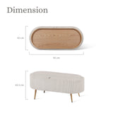 Coffee Table Storage Ottoman - Ribbed Corduroy ESME - CREAM - Extra Image