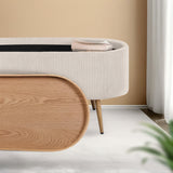 Coffee Table Storage Ottoman - Ribbed Corduroy ESME - CREAM - Extra Image