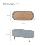 Coffee Table Storage Ottoman - Ribbed Corduroy ESME - Dusty Blue