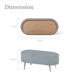 Coffee Table Storage Ottoman - Ribbed Corduroy ESME - Dusty Blue - Extra Image