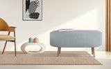 Coffee Table Storage Ottoman - Ribbed Corduroy ESME - Dusty Blue