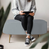 Coffee Table Storage Ottoman - Ribbed Corduroy ESME - Dusty Blue - Top-Down View