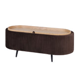 Coffee Table Storage Ottoman - Velvet IRENE - BROWN