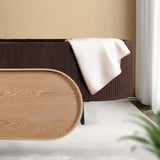 Coffee Table Storage Ottoman - Velvet IRENE - BROWN - Extra Image