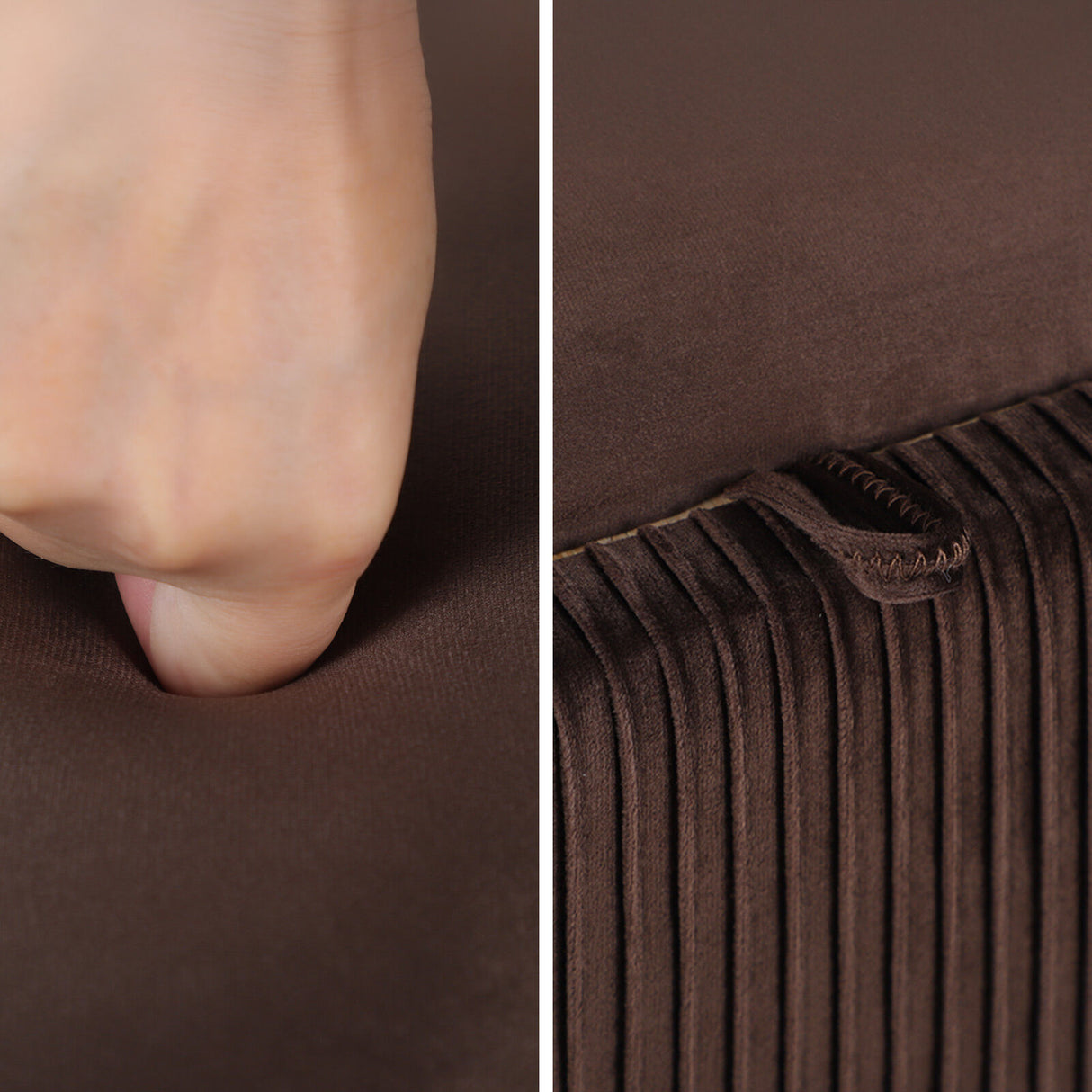 Coffee Table Storage Ottoman - Velvet IRENE - BROWN