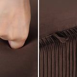 Coffee Table Storage Ottoman - Velvet IRENE - BROWN - Low Angle