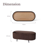 Coffee Table Storage Ottoman - Velvet IRENE - BROWN - Extra Image