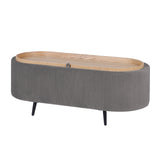 Coffee Table Storage Ottoman - Velvet IRENE - GREY