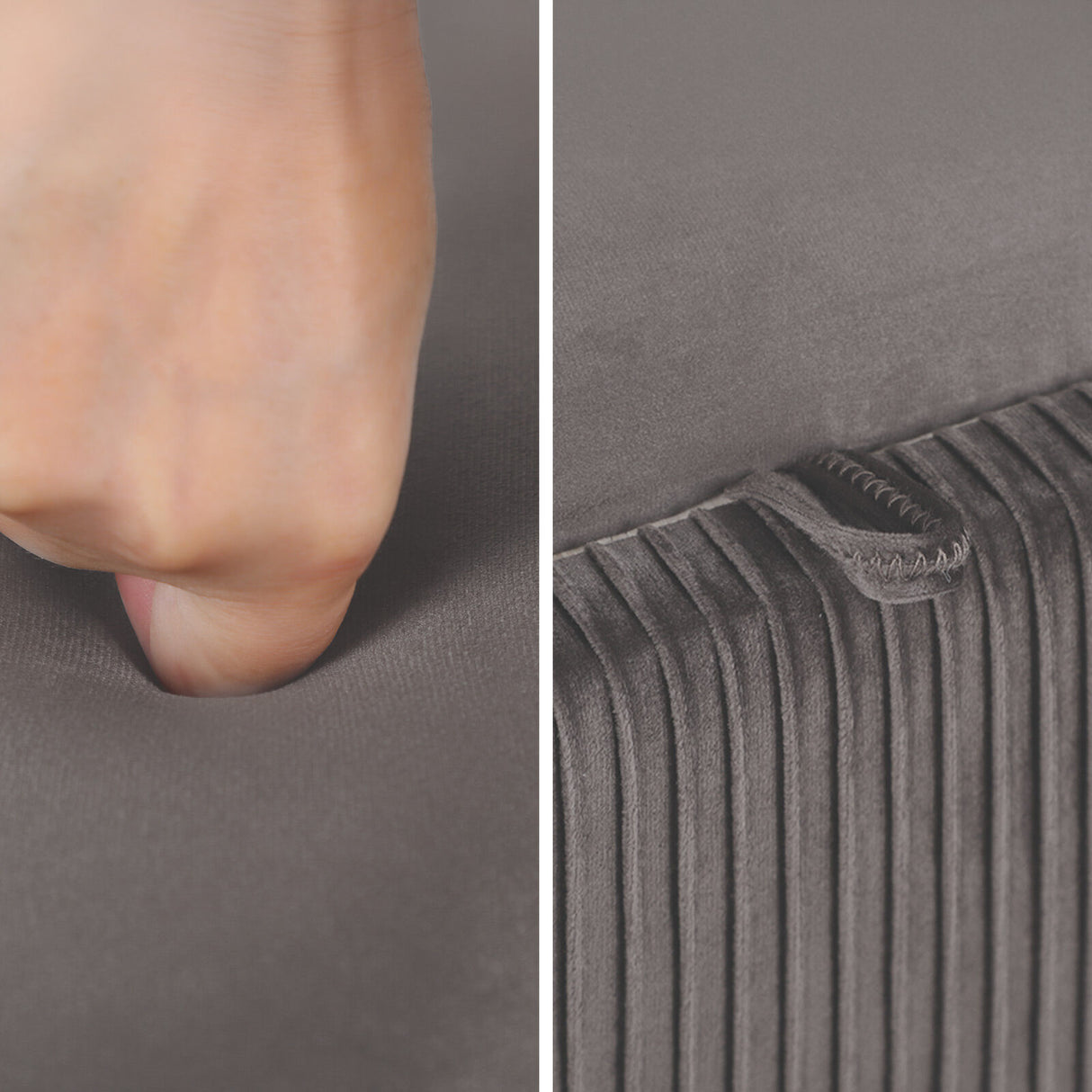 Coffee Table Storage Ottoman - Velvet IRENE - GREY