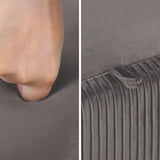 Coffee Table Storage Ottoman - Velvet IRENE - GREY - Rear View