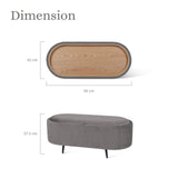 Coffee Table Storage Ottoman - Velvet IRENE - GREY - Extra Image