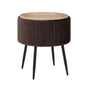 Side Table Storage Ottoman - Velvet Stool Footstool CLEO - BROWN