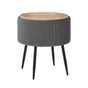 Side Table Storage Ottoman - Velvet Stool Footstool CLEO - GREY