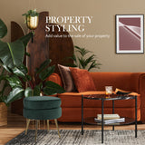 Foot Stool Ottoman Velvet Metal Leg Round - GREEN - Extra Image