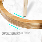 2X 72cm Wood Bar Stool Fabric LEILA - BEIGE - 45-Degree Angle