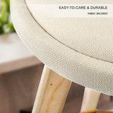 4X 72cm Wood Bar Stool Fabric LEILA - BEIGE