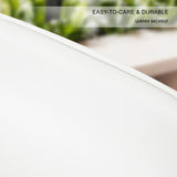 2X 65cm Wood Bar Stool Leather SOPHIA - WHITE BROWN - Extra Image