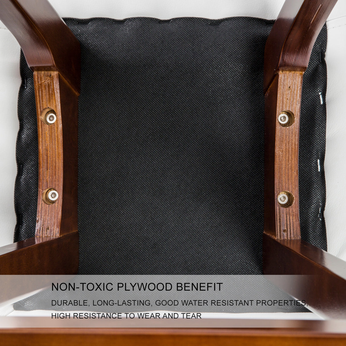 2X 65cm Wood Bar Stool Leather SOPHIA - WHITE BROWN