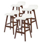 4X 65cm Wood Bar Stool Leather SOPHIA - WHITE BROWN
