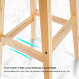 2X 74cm Wood Bar Stool Leather SOPHIA - WHITE - 45-Degree Angle