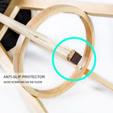 2X 72cm Wood Bar Stool Leather LEILA - BLACK - Rear View