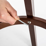 4X 72cm Wood Bar Stool Leather LEILA - BLACK BROWN - Extra Image