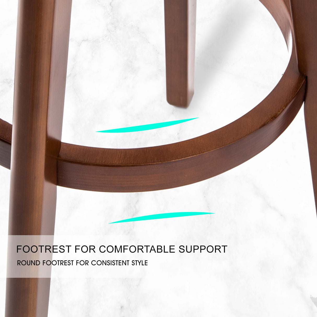 4X 72cm Wood Bar Stool Leather LEILA - BLACK BROWN