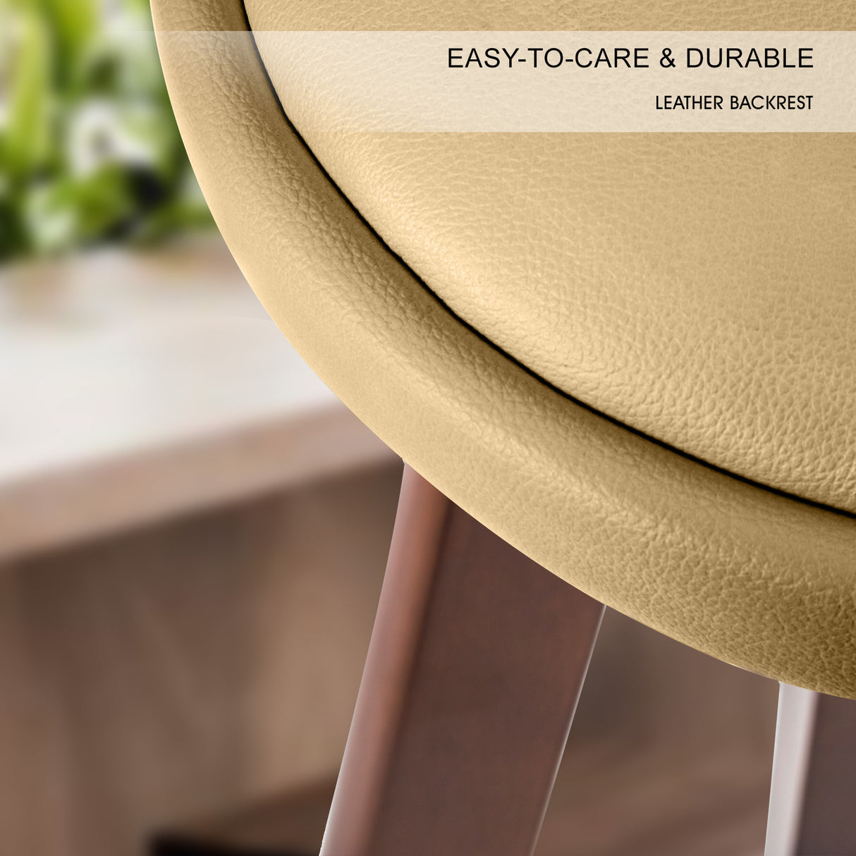 2X 72cm Wood Bar Stool Leather LEILA - COFFEE BROWN