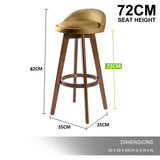 2X 72cm Wood Bar Stool Leather LEILA - COFFEE BROWN - Extra Image