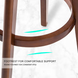 2X 72cm Wood Bar Stool Leather LEILA - COFFEE BROWN