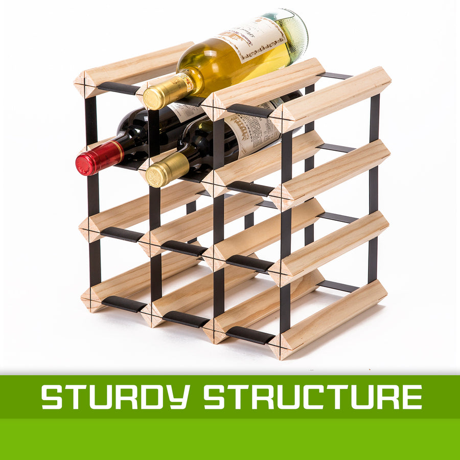 12 Bottle Timber Wine Rack