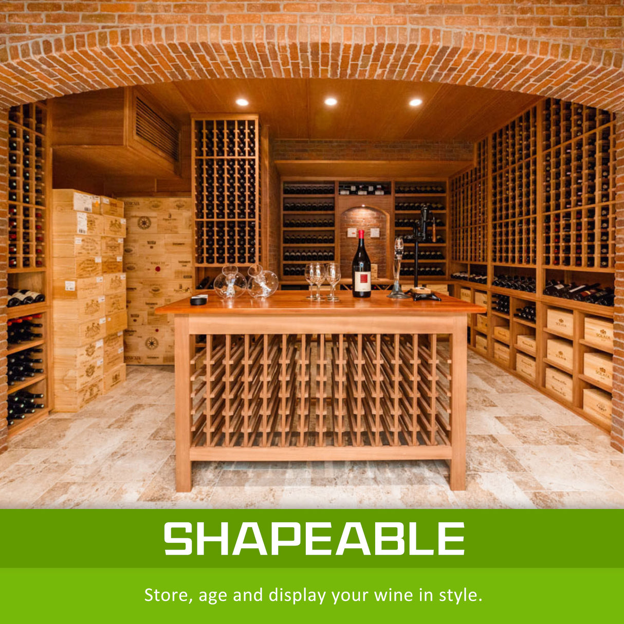 42 Bottle Timber Wine Rack