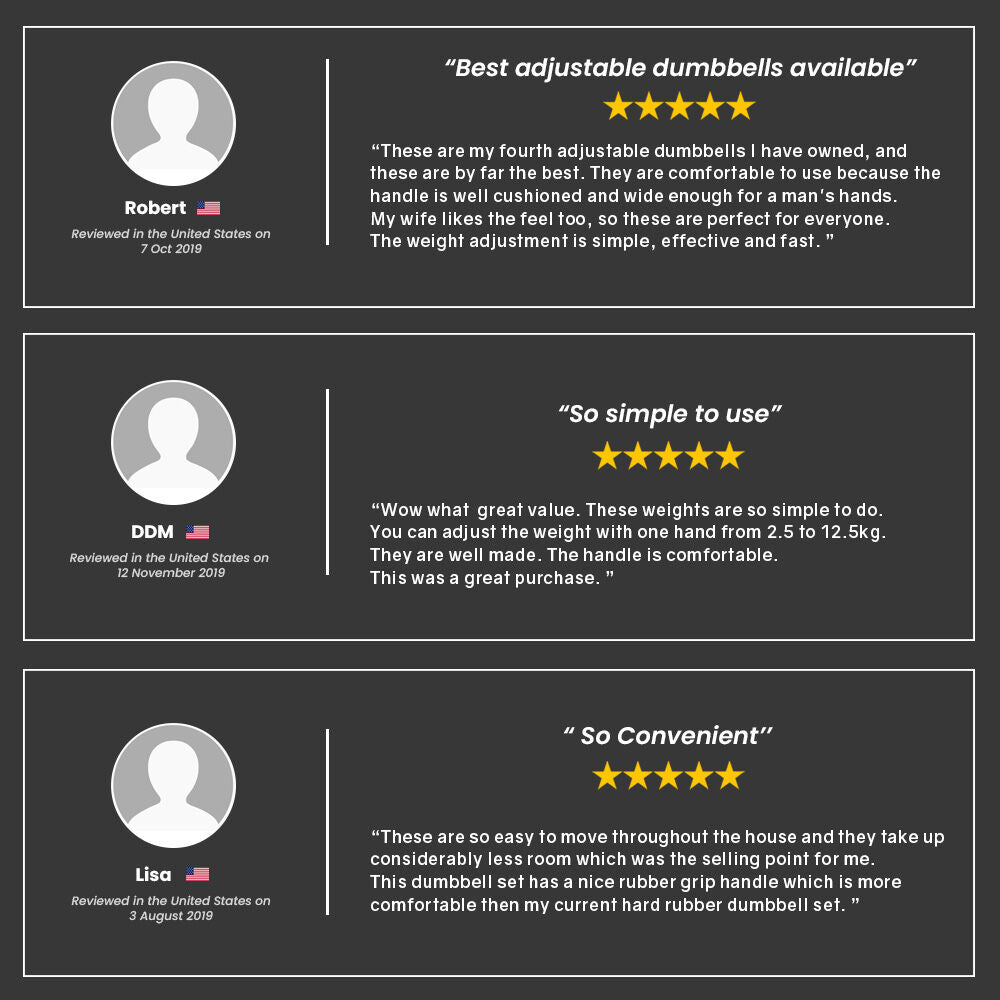 ATIVAFIT 2 x 12.5kg Adjustable Weight Dumbbell Set, for Home Gym Fitness Training