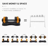 ATIVAFIT 2 x 12.5kg Adjustable Weight Dumbbell Set, for Home Gym Fitness Training
