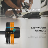 ATIVAFIT 12.5kg Adjustable Weight Dumbbell, for Home Gym Fitness Training - Low Angle