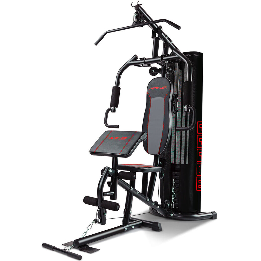 PROFLEX Multi-Station Compact Home Gym Set, 150lbs Weight Plates- M8000
