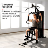PROFLEX Multi-Station Compact Home Gym Set, 150lbs Weight Plates- M8000 - Top-Down View